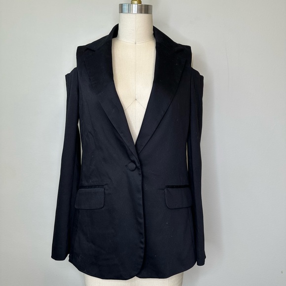 Frame Black Cold Shoulder Blazer - Picture 1 of 5